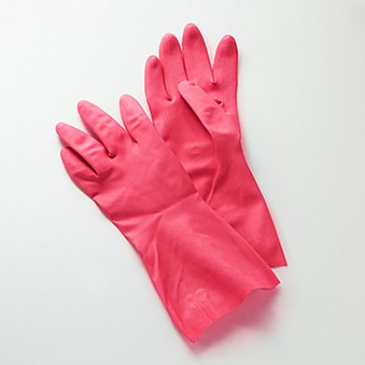 画像1: 天然ゴム手袋（Mサイズ）ピンク